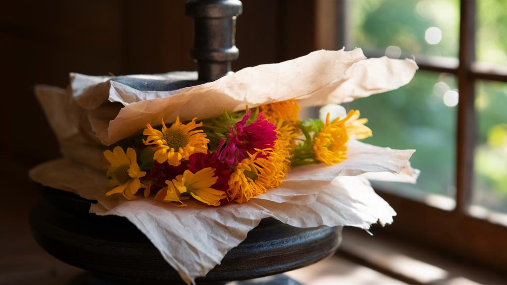 pressage des fleurs technique